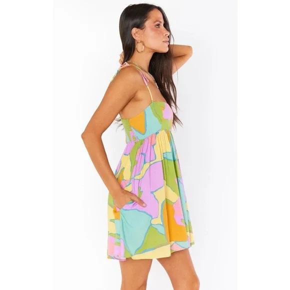 Show Me Your Mumu Gretchen Mini Dress Summer Sorbet L - Picture 4 of 9